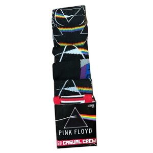 PINK FLOYD album ROCK Band tour Dark Side MOON 6 Pair CREW SOCKS Men's SIZE 8-12